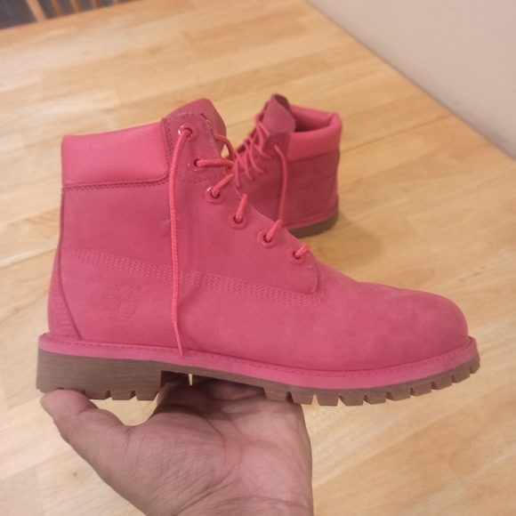 TIMBERLAND WOMEN'S PREMIUM 50TH WATERPROOF BOOT DARK PINK NUBUCK Size 5.5 - Picture 5 of 12